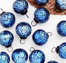 12 Pieces Blue Glass Ornaments - Christmas Tree Ornaments