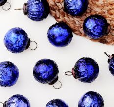 12 Pieces Modern Blue Coloured Christmas Ornaments