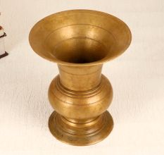 South Indian Art Brown Brass Holy Pot for Hindu Rituals