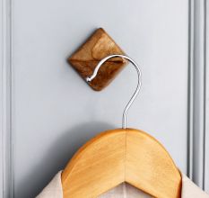 Modern Natural Pyramid Shape Wooden Adheshive Wall Hook