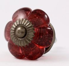 Queen Pink Melon Glass Cabinet Knob