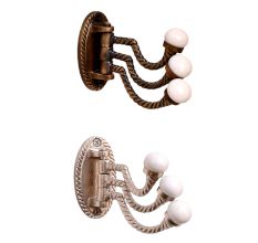 3 in 1 Metal and Porcelain Wall Hooks