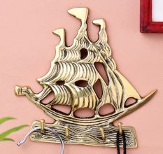 Golden Brass Ship Wall Hook