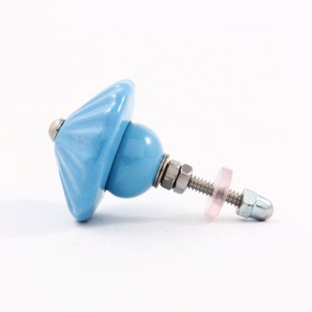Solid Turquoise Ceramic Cabinet Knob