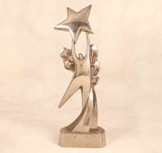 Handcrafted Silver Nickel Plated Brass Trophy for Decoration