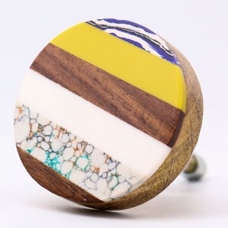 Multicolor Resin And Wood Cabinet Knob