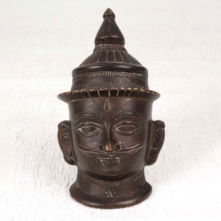 Vintage Brass Holy Lord Shiva Mask for Hanging and Decoration