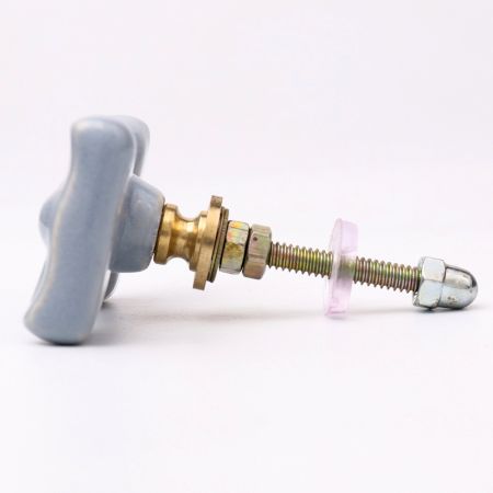 Grey Ceramic Bow Cabinet Knob