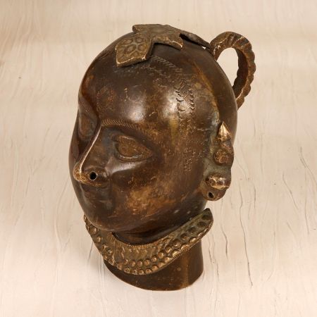 Finest Handmade Gauri Head Statue Made of Brass for Decor