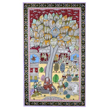 Beautiful Pattachitra Painting of Ramcharitmanas Sundar Kaand on Cloth Paper