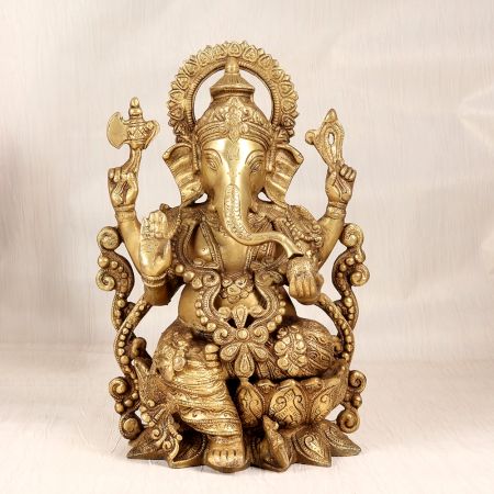Hindu God Lord Ganesha Finest Brass Statue for Prayer Room
