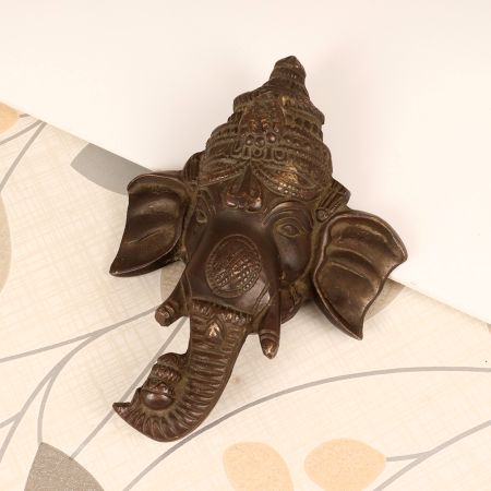 Traditional Finest Brass Lord Ganesha Head Wall Hanging for Decor