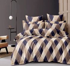 Trending Glace Cotton Soft Non Fitted Double Bedsheet Set with 2 Pillow Covers | 230 x 250 cm