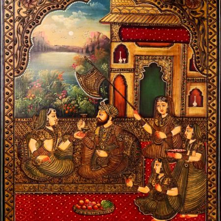 Tanjore Art Beautiful Painting on Board in Antique Finish