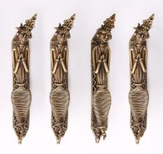 Tribal Lady Brass Door Handles- Pack of 4