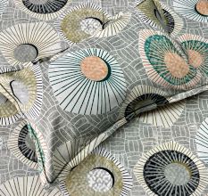 Contemporary Circle Burst Print 100% Cotton Casement King Size Bedsheet Set with 2 Pillow Covers | 100 x 108 Inches