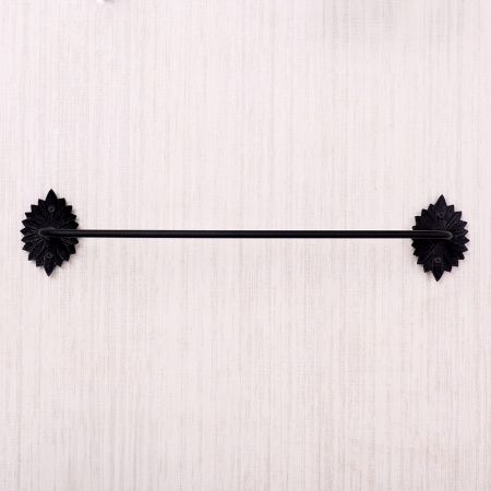 Black Aluminum Wall-Mounted Towel Bar for Bathroom