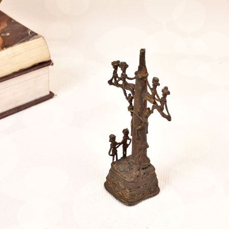 Vintage Finish Handmade Brass Tribal Art Stand for Decoration