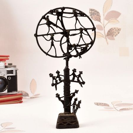 Handmade Vintage Brass Tribal Statue of Tree of Life for Decor