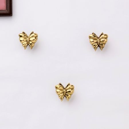 Golden Brass Butterfly Wall Hooks-3 Pieces