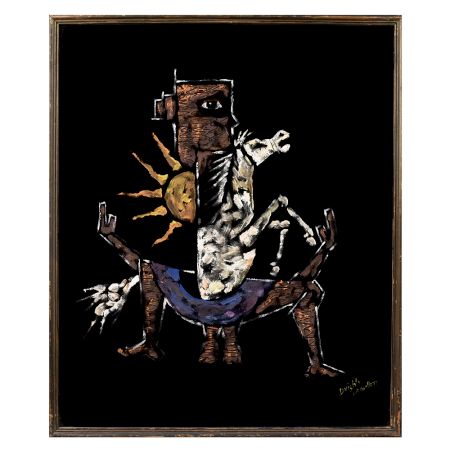 Dual Force of Nature Acrylic on Velvet Painting