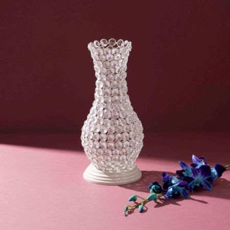 Radiant Crystal Bloom Showpiece (Pristine White)