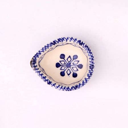 Premium Blue and White Ceramic Diwali Diya For Temple Decoration-Pack of 3