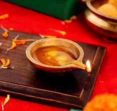 Brass Round Shaped Diwali Oil Lamp Diya