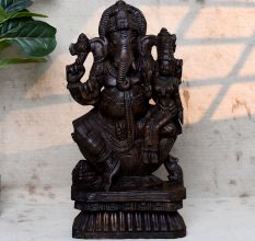Handcrafted Wooden Lord Ganesha Idol