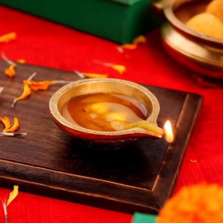 Brass Round Shaped Diwali Oil Lamp Diya