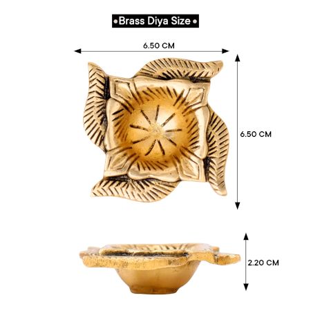 Traditional Brass Diya In Swastika Oil Lamp For Diwali