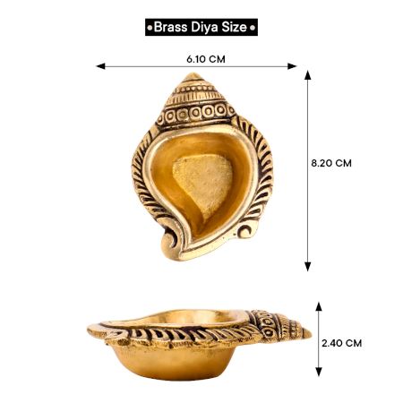 Brass Decorative Conch Shaped Oil Lamp
