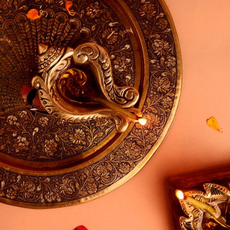 Decorative Conch Single Wick Oil Lamp Diya For Diwali