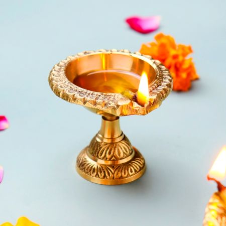 Decorative Golden Brass Diya For Home Decor