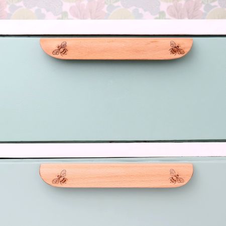 Natural Wooden Bee Door Handles (8 Inches)