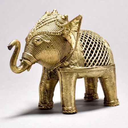 Tribal Art Elephant Figurine with Jali Work