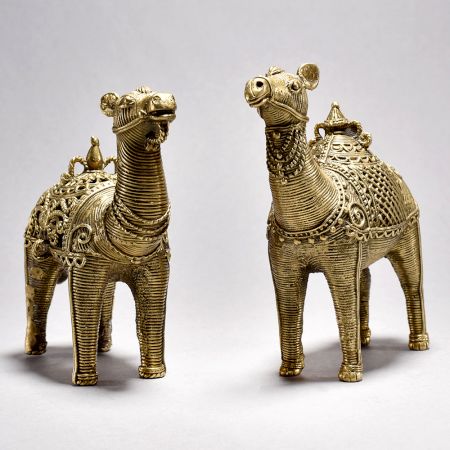 Exquisite Tribal Camel Pair with Jali Work
