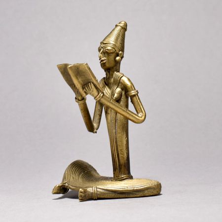 Tribal Woman Reading Figurine
