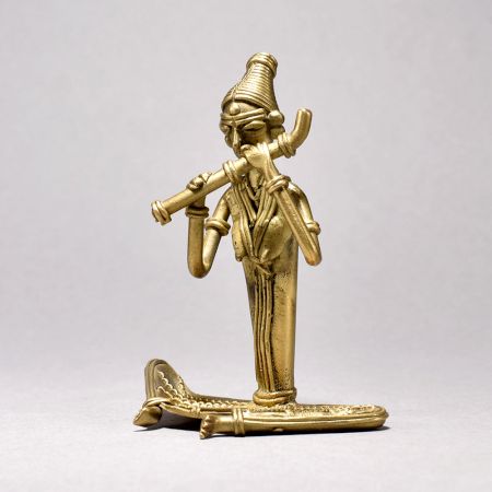 Tribal Woman Playing Flute Figurine