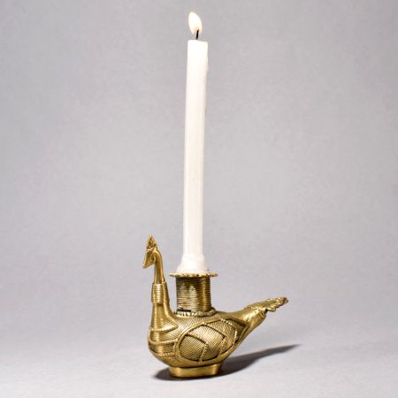 Peacock Design Candle and Incense Holder