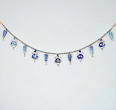 Elegant Blue Aluminium Toran with Traditional Motifs
