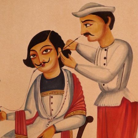 Hand Painted Beautiful Kalighat Paper Painting for Decoration