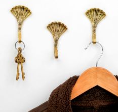 Handcrafted Brass Sheshnag Decorative Wall Hooks-3 Pieces