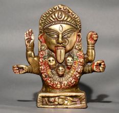 Handcrafted Finest Brass Kalighat Maa Kaali Statue for Temple