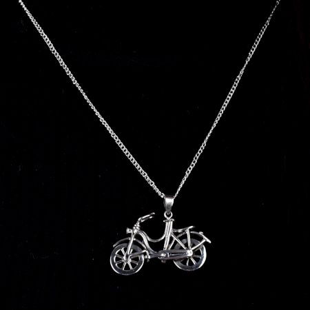 92.5 Sterling Silver Mini Bike Bicycle Cycle Pendant