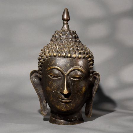 Vintage Handmade Brass Buddha Head Wall Plate for Decor