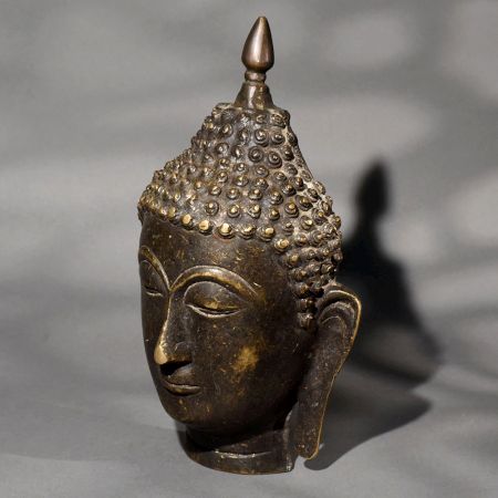 Vintage Handmade Brass Buddha Head Wall Plate for Decor