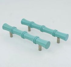 Turquoise handmade Wooden Door Handles for Drawer-1 Piece (7 Inches)