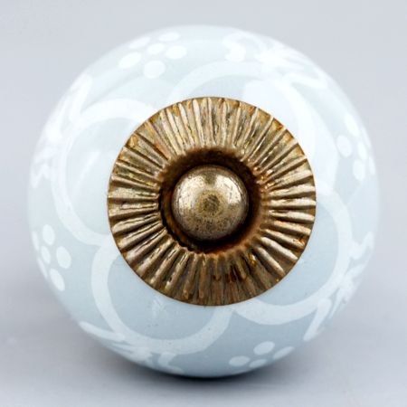 Sage Green Floral Knob