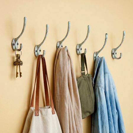 Antique Decorative Iron Hooks-6 Pieces